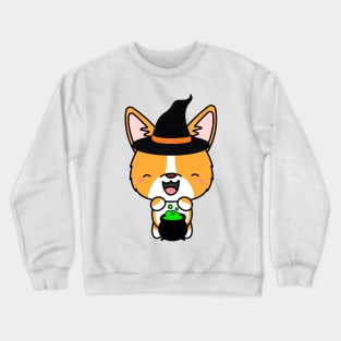 Cute corgi dog is a witch Crewneck Sweatshirt